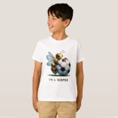 Bee Holding Soccer Ball Artwork Tシャツ (正面フル)