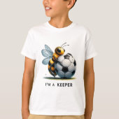 Bee Holding Soccer Ball Artwork Tシャツ (正面)