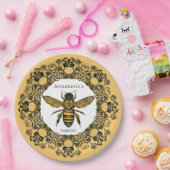 Bee Honeyビクトリアンラベルの個人設定 ペーパープレート (パーティー)