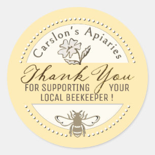 Bee Honey Apiar Businessのステッカーをありがとう ラウンドシール