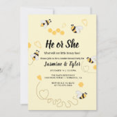 Bee Honey He Or Her Reveal 招待状 (正面)