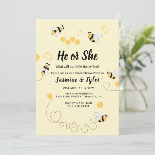 Bee Honey He Or Her Reveal 招待状 (スタンド正面)