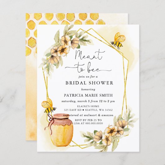 Bee Honeybeeの予算フローラブライダルシャワー (正面/裏面)