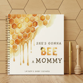 Bee Honeycomb Watercolor Baby Shower Guestbook ノートブック