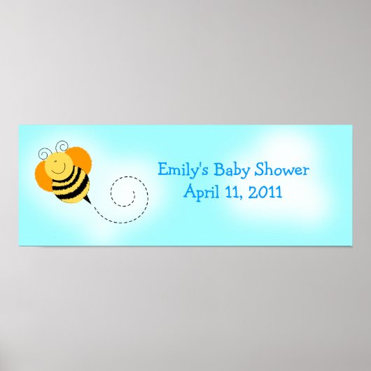 Bee Hopのまわりにカスタマイズ可能誕生日バナー ポスター (正面)