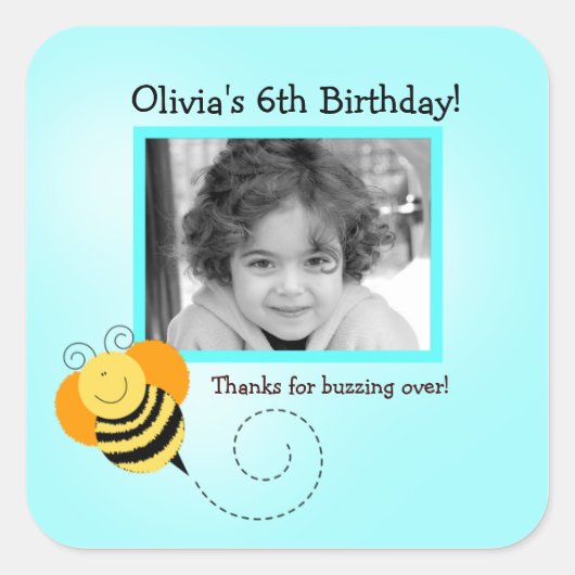 BEE HOP Photo SQUAREお気に入りステッカー スクエアシール (正面)