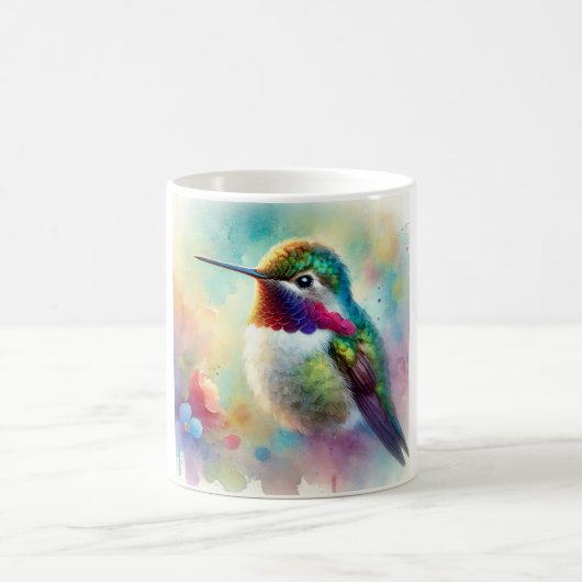 Bee Hummingbird 020924AREF120 - Watercolor コーヒーマグカップ (中央)