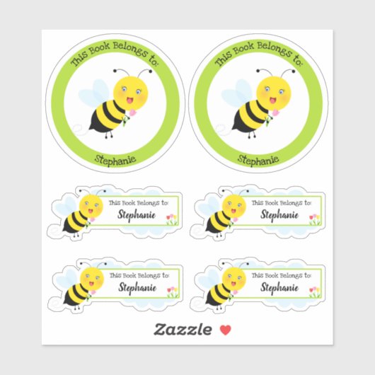 Bee in Tulip Gardenこの本は次のものだ シール (シート)