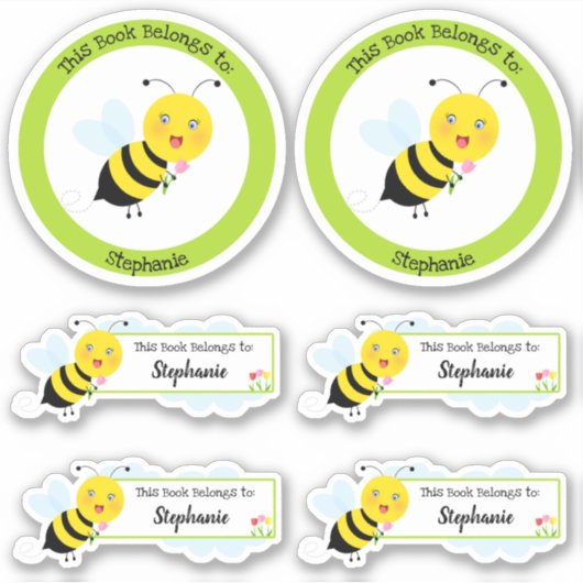 Bee in Tulip Gardenこの本は次のものだ シール (正面)