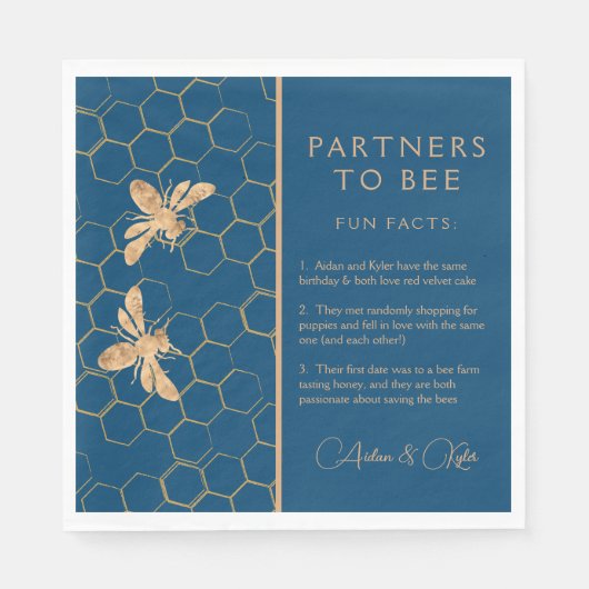 Bee Indigoのパートナーのおもしろいファクトシャワー スタンダードランチョンナプキン (正面)