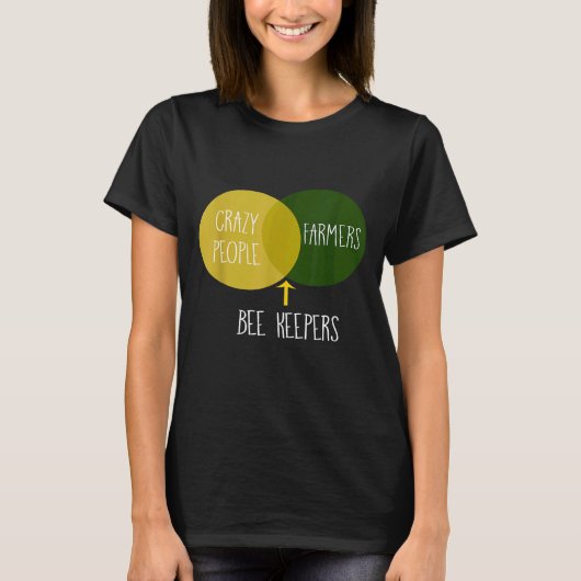 Bee Keeper Venn Diagram Beekeeping Apparel Witty Tシャツ (正面)
