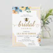 Bee Kind赤い花ブライダルシャワー招待 招待状 (スタンド正面)