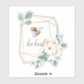 Bee Kind | かわいいマルハナバチの水彩イラスト名言 シール (シート)