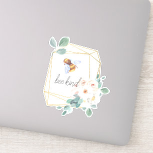 Bee Kind かわいいマルハナバチの水彩イラスト名言 シール