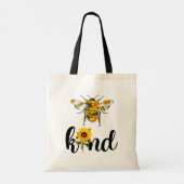 Bee Kind ひまわり 励ましの花 トートバッグ (裏面)