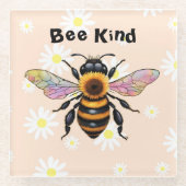 Bee Kind   ガラスコースター (正面)