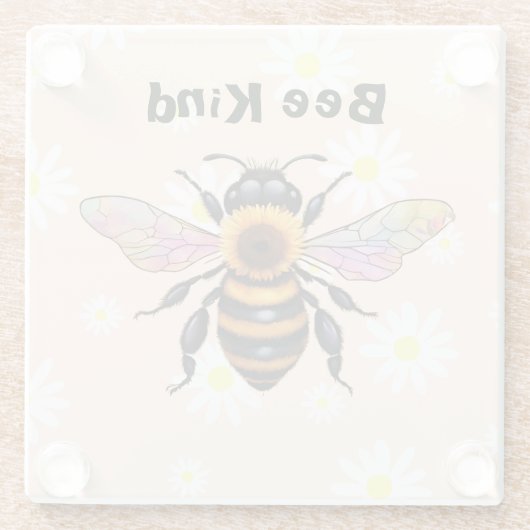 Bee Kind   ガラスコースター (裏面)