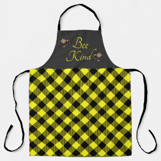 "Bee Kind" ギンガムチェック エプロン