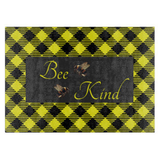 "Bee Kind" ギンガムチェック カッティングボード