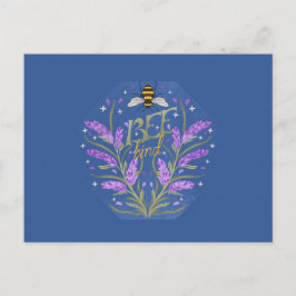 Bee Kind 花卉デザイン - モチベーションのメッセージ ポストカード