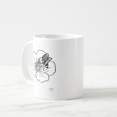 Bee Kind 花柄受粉イラストマグカップ コーヒーマグカップ (正面左)