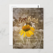 Bee Kind – 調和のとれた自然キャンバス印刷 ポストカード (正面/裏面)