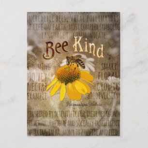 Bee Kind – 調和のとれた自然キャンバス印刷 ポストカード