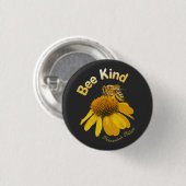 Bee Kind – 調和のとれた自然 缶バッジ (正面&裏面)