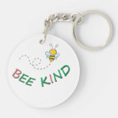 Bee Kind 面白い モチベーション ポジティブ 引用 アート キーホルダー (裏面)