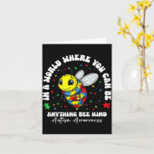 Bee Kind Autism Awareness Puzzle Graphic Men Women カード (黄色い花)