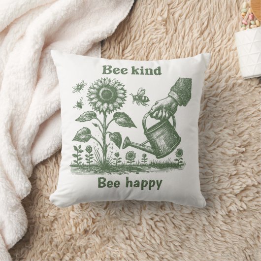 Bee Kind Bee Bee  Happy  Sunflower Caregiver gift クッション (ブランケット)
