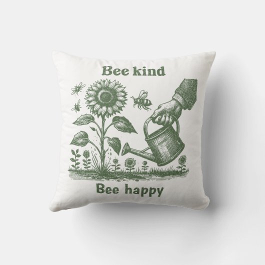 Bee Kind Bee Bee  Happy  Sunflower Caregiver gift クッション (裏面)