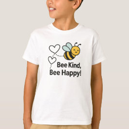 Bee Kind Bee Happy Cute Yellow Bee Design Tシャツ