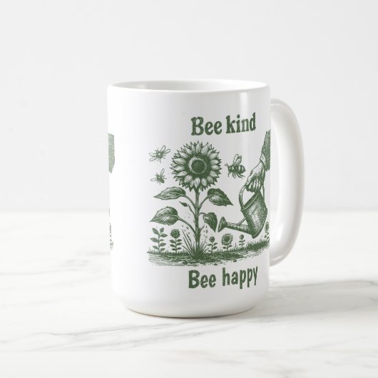 Bee Kind Bee Happy for Environmental educators コーヒーマグカップ (正面右)