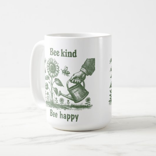 Bee Kind Bee Happy for Environmental educators コーヒーマグカップ (正面左)