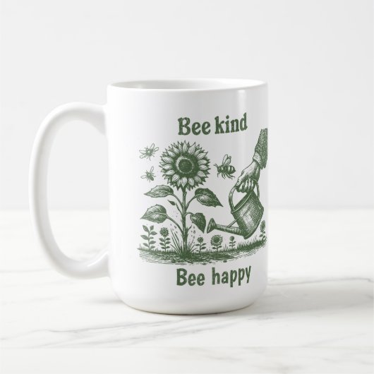 Bee Kind Bee Happy for Environmental educators コーヒーマグカップ (左)