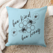 bee kind bee honey throw pillow クッション (ブランケット)