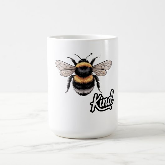 Bee Kind Cute Bumblebee Illustration - Inspiration コーヒーマグカップ (中央)