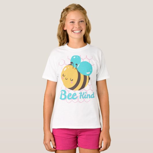Bee Kind – Cute Positivity & Kindness Animal Desig Tシャツ (正面フル)