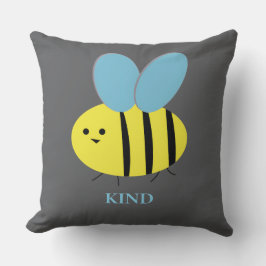 Bee Kind Grey Blue クッション
