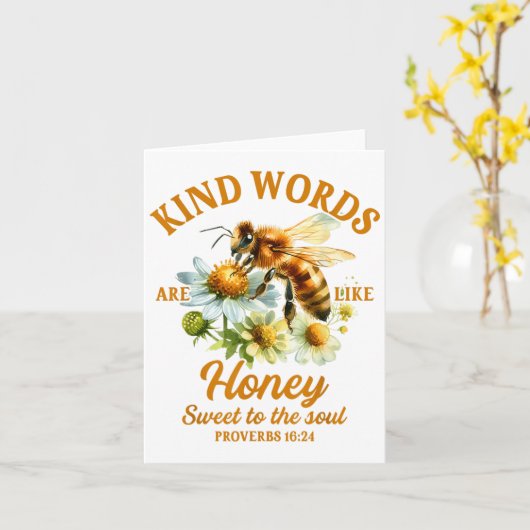 Bee Kind Kindness Motivational Kind Words Are Like カード (黄色い花)