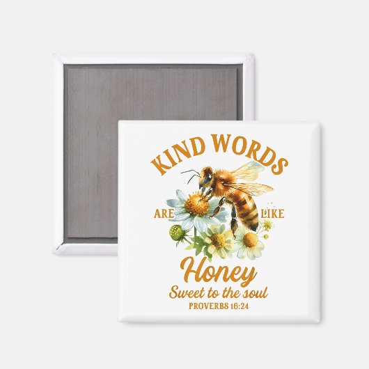 Bee Kind Kindness Motivational Kind Words Are Like マグネット (正面/裏面)