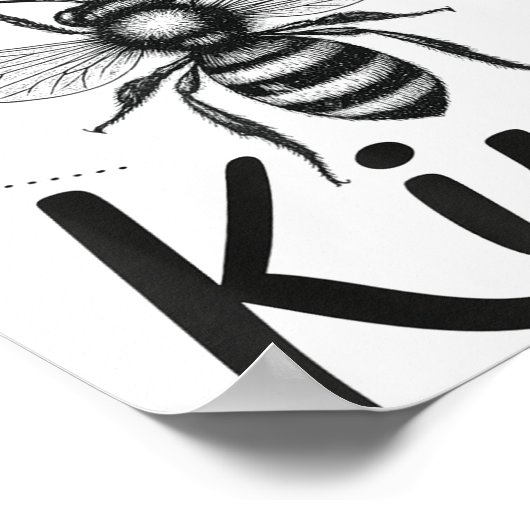 Bee Kind Sitive Quote Cute Funny Design For Kids  ポスター (角)