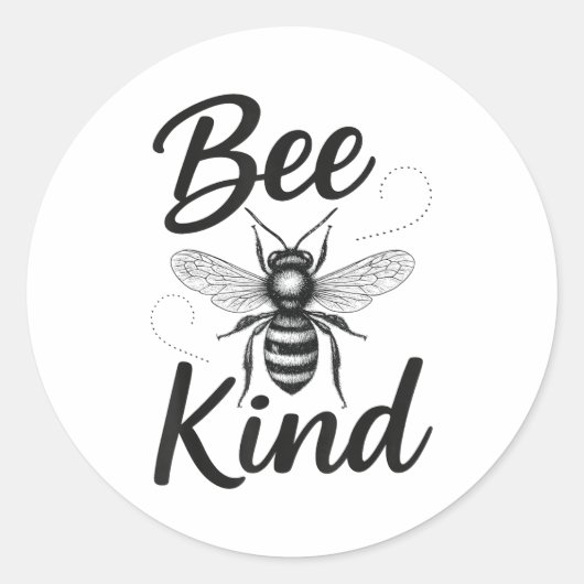 Bee Kind Sitive Quote Cute Funny Design For Kids  ラウンドシール (正面)