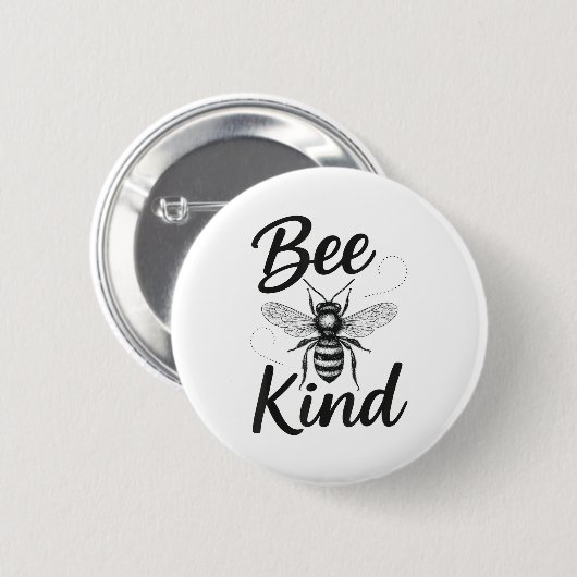 Bee Kind Sitive Quote Cute Funny Design For Kids  缶バッジ (正面&裏面)
