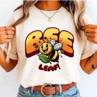 Bee Leaf Eco-Friendly T-Shirt – Cute Bee Pun  Tシャツ