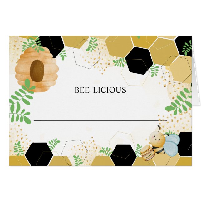 BEE-licious Blank Food Tent Card (正面横)
