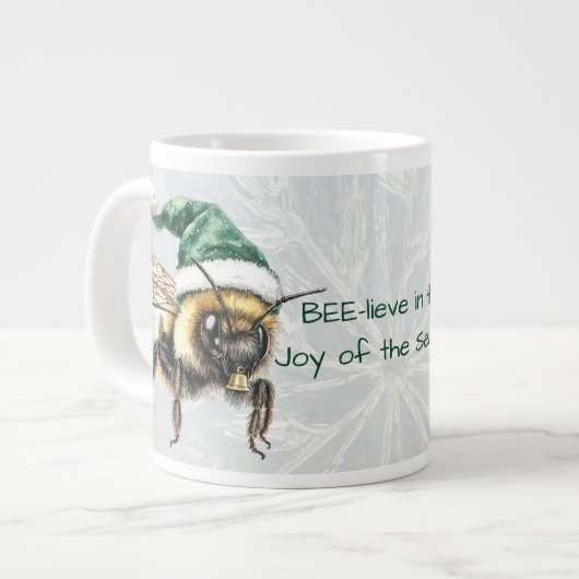 BEE-lieve In The Joy of the Season Bees and Bell ジャンボコーヒーマグカップ (正面左)