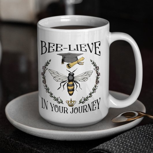 Bee-lieve in Your Journey Bee Grad コーヒーマグカップ