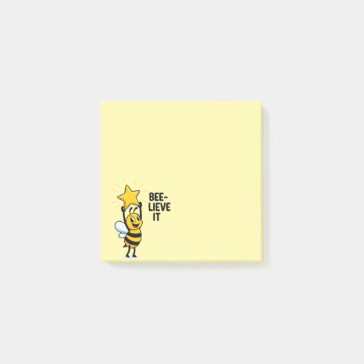 "BEE-lieve It!" Magical Kawaii Bee Post-It Notes ポストイット (正面)